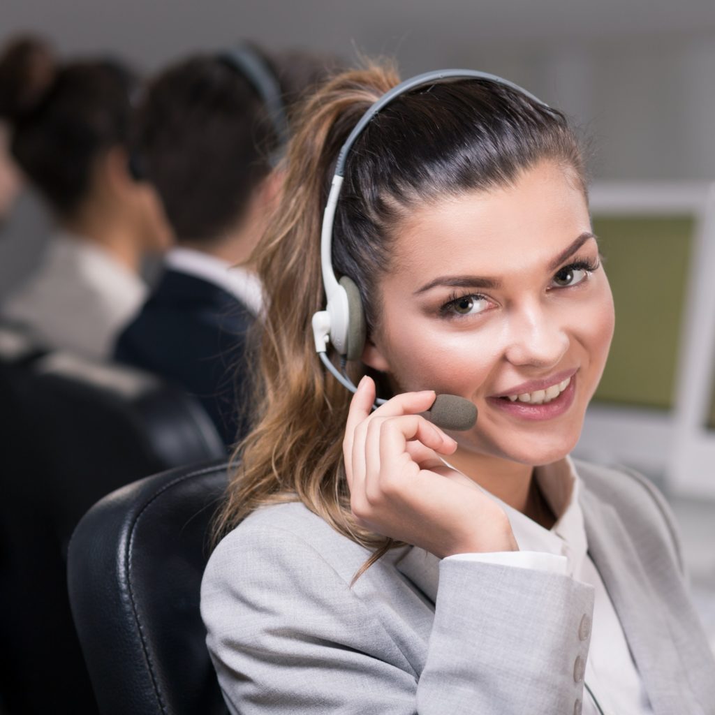 consultant talking through headset