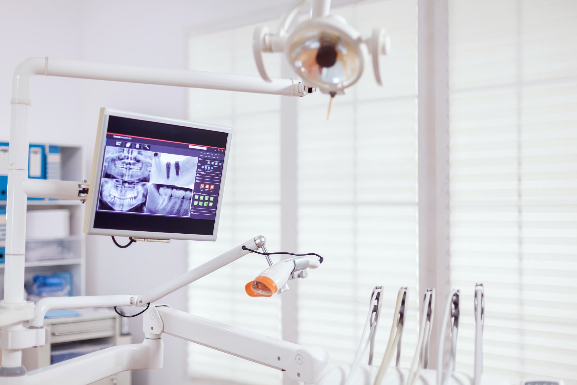 dental instruments and tools in a dentist office